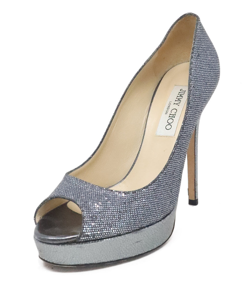 Jimmy Choo Metallic Pewter Platforms 