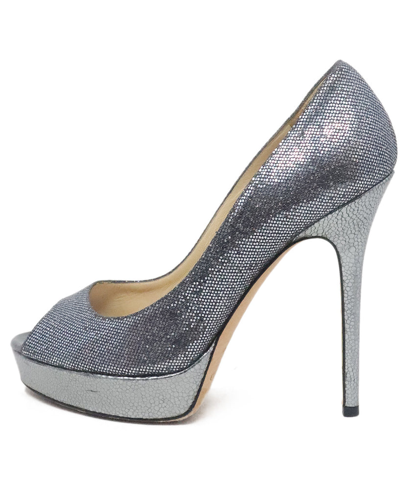 Jimmy Choo Metallic Pewter Platforms 1