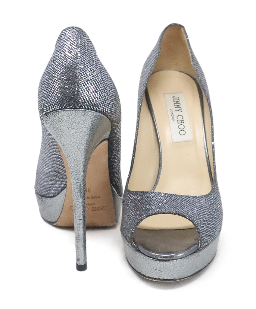 Jimmy Choo Metallic Pewter Platforms 2