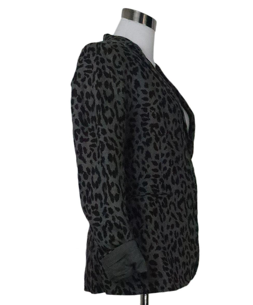 Joie Grey Leopard Print Blazer 1