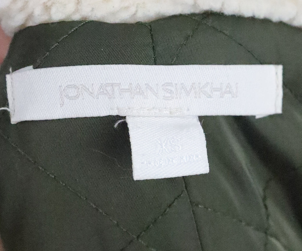 Jonathan Adler Ivory & Green Sherpa Coat 3