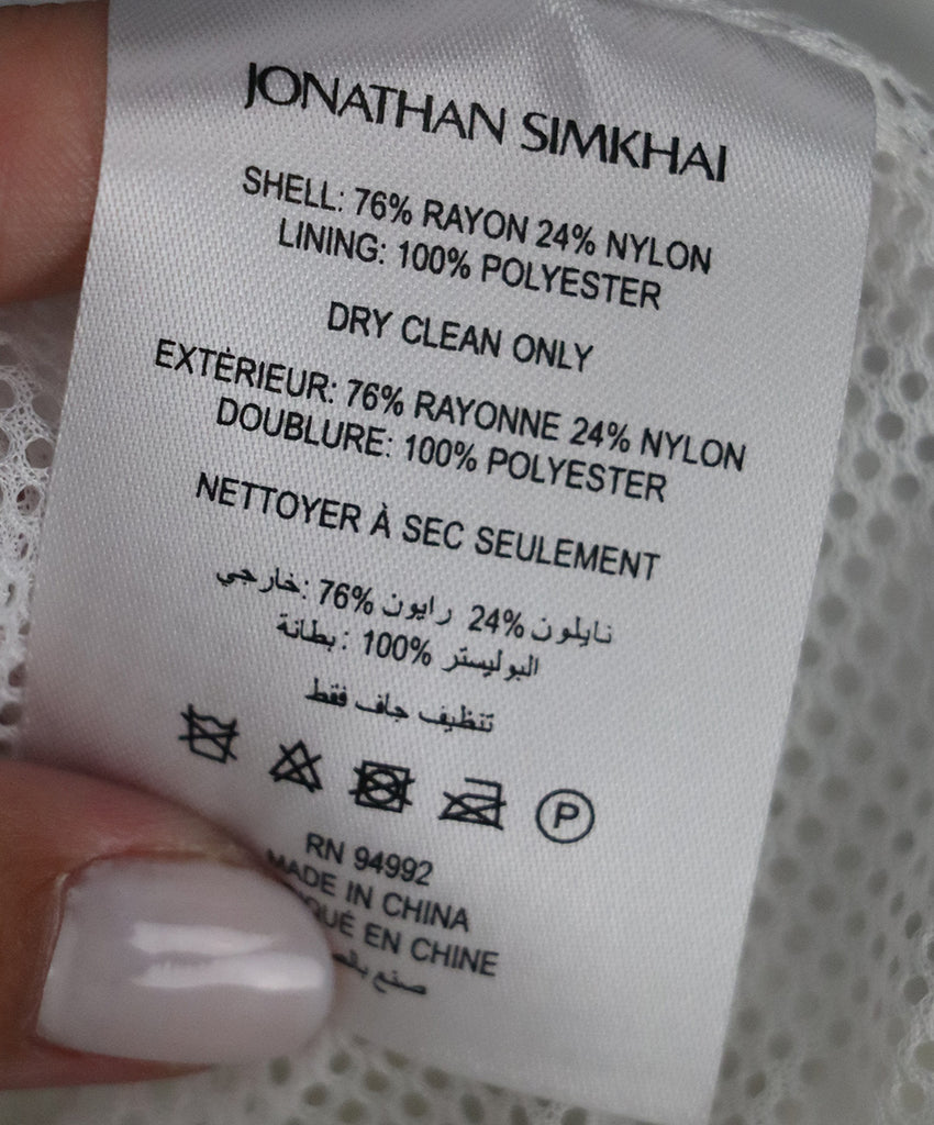 Jonathan Simkhai White Rayon Nylon Top 4