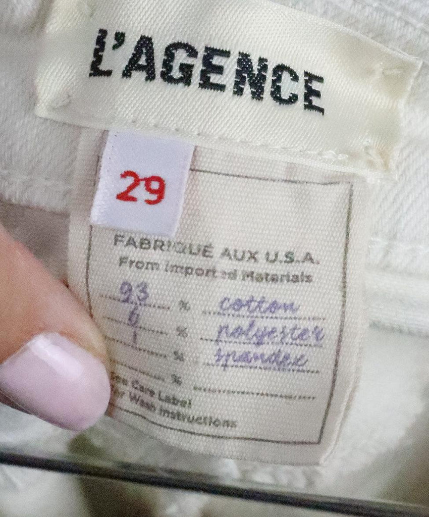 L'Agence Cream Denim Pants 2