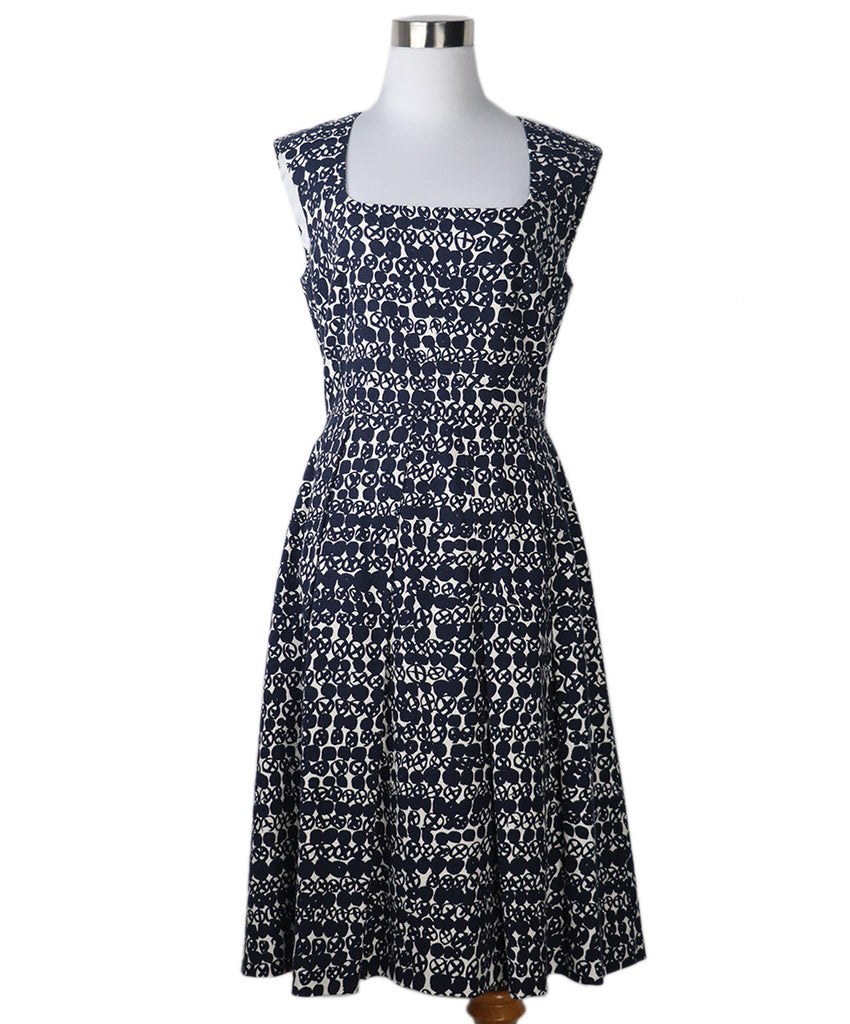 L.K Bennett Blue & White Cotton Rayon Dress 