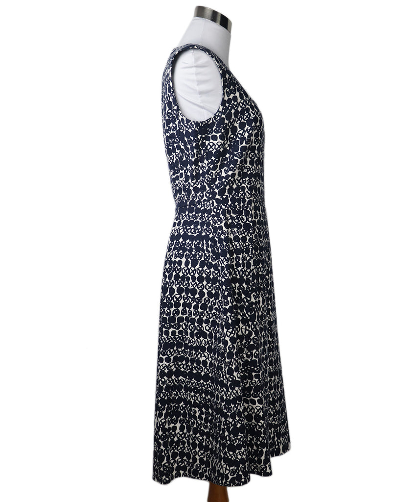 L.K Bennett Blue & White Cotton Rayon Dress 1