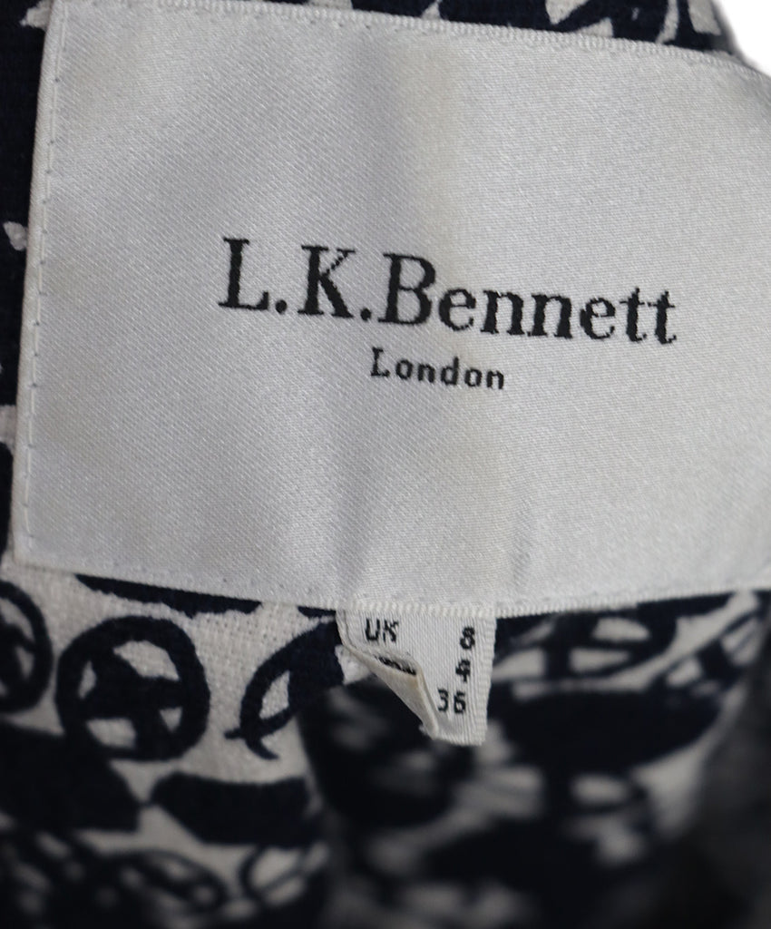 L.K Bennett Blue & White Cotton Rayon Dress 3