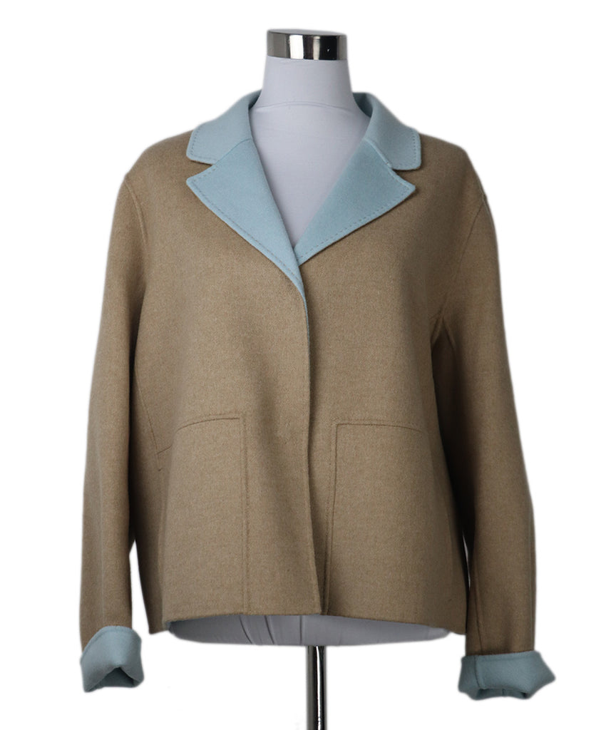 Lafayette Beige & Pale Blue Cashmere Jacket 