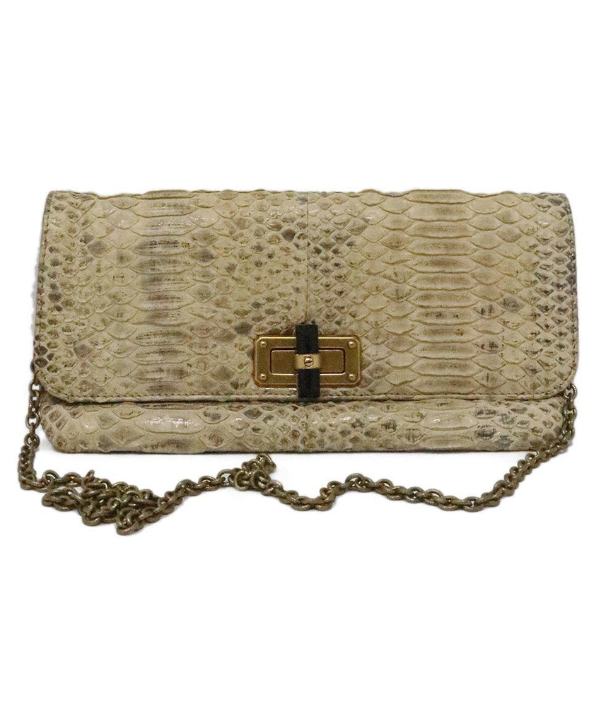 Lanvin Beige Snake Skin Shoulder Bag