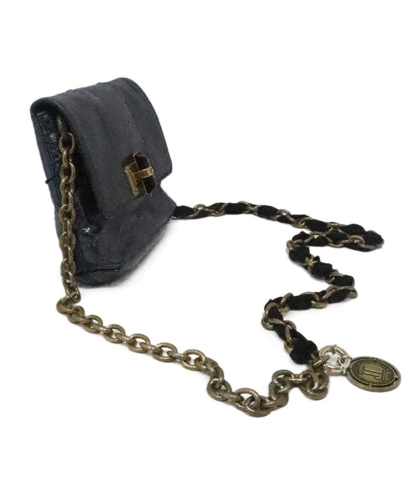 Lanvin Metallic Navy Snakeskin Crossbody 1