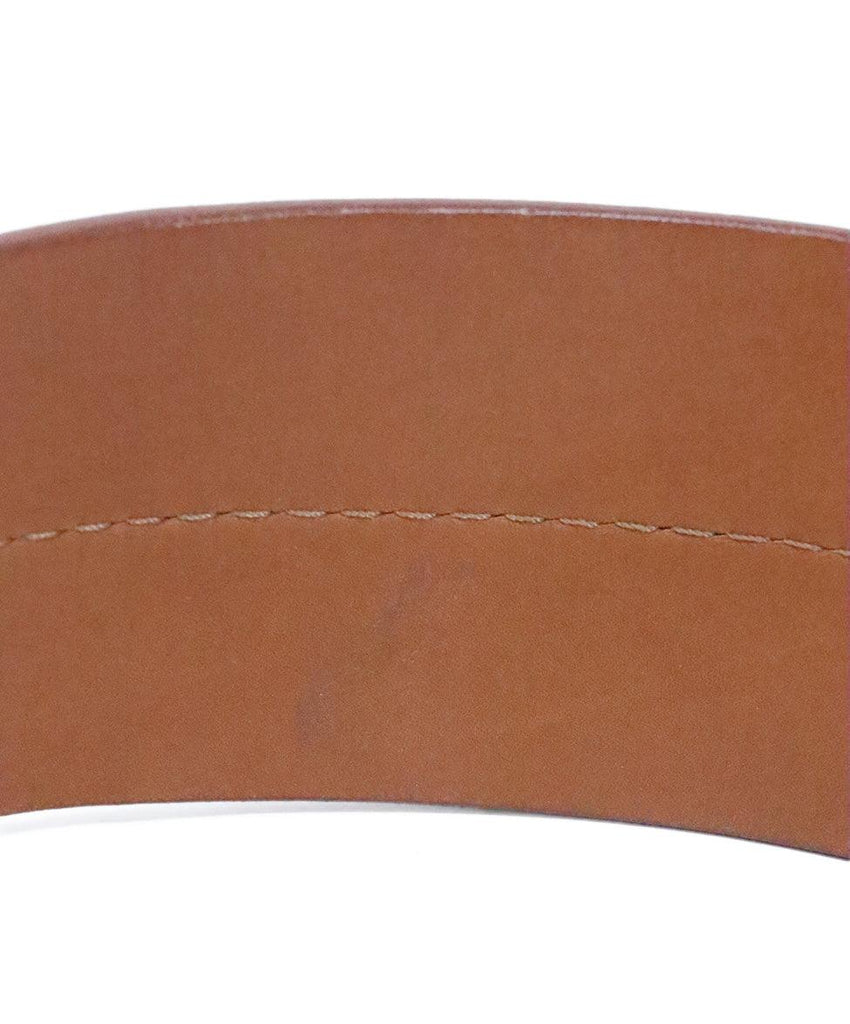 Lanvin Tan Leather Double Buckle Belt 3