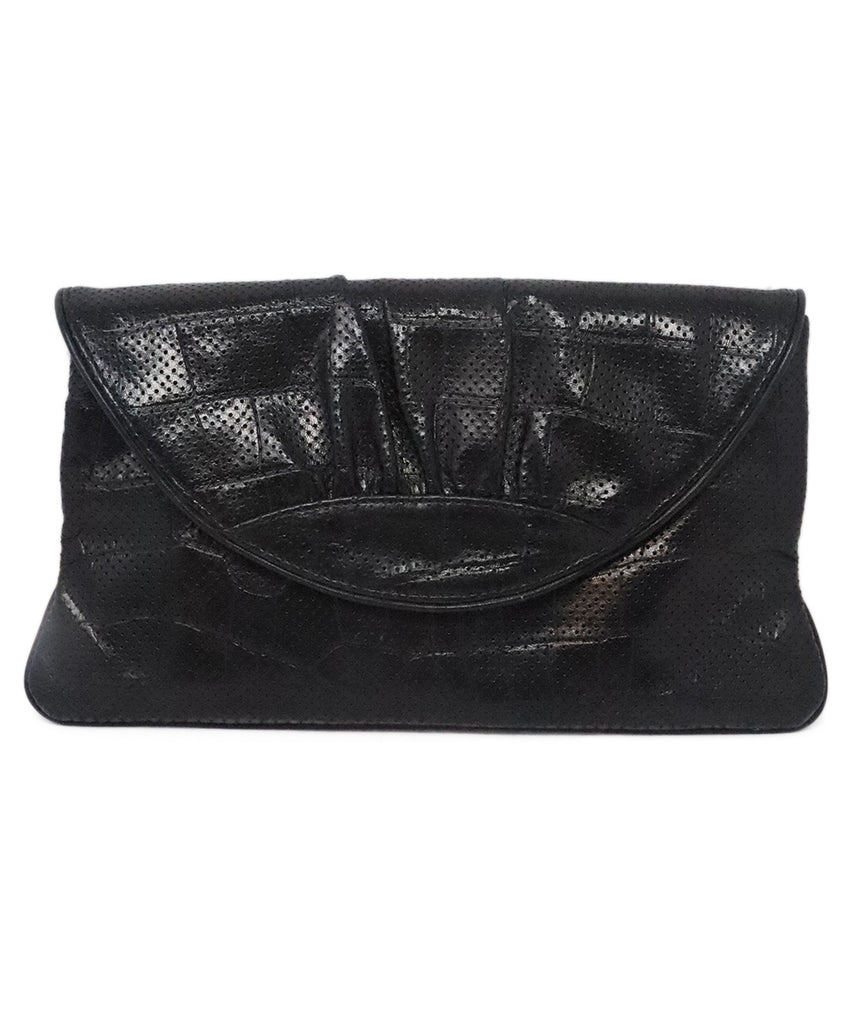 Lauren Merkin Black Leather Clutch 