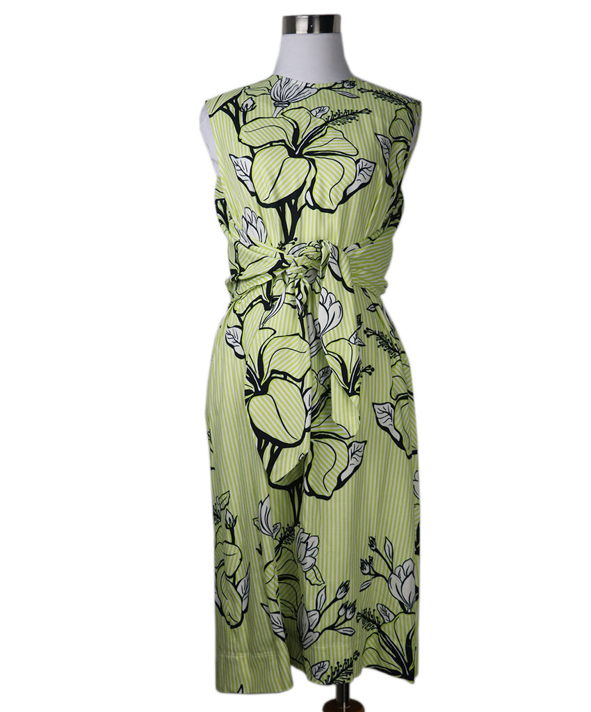 Lela Rose Green & Black Viscose Dress 