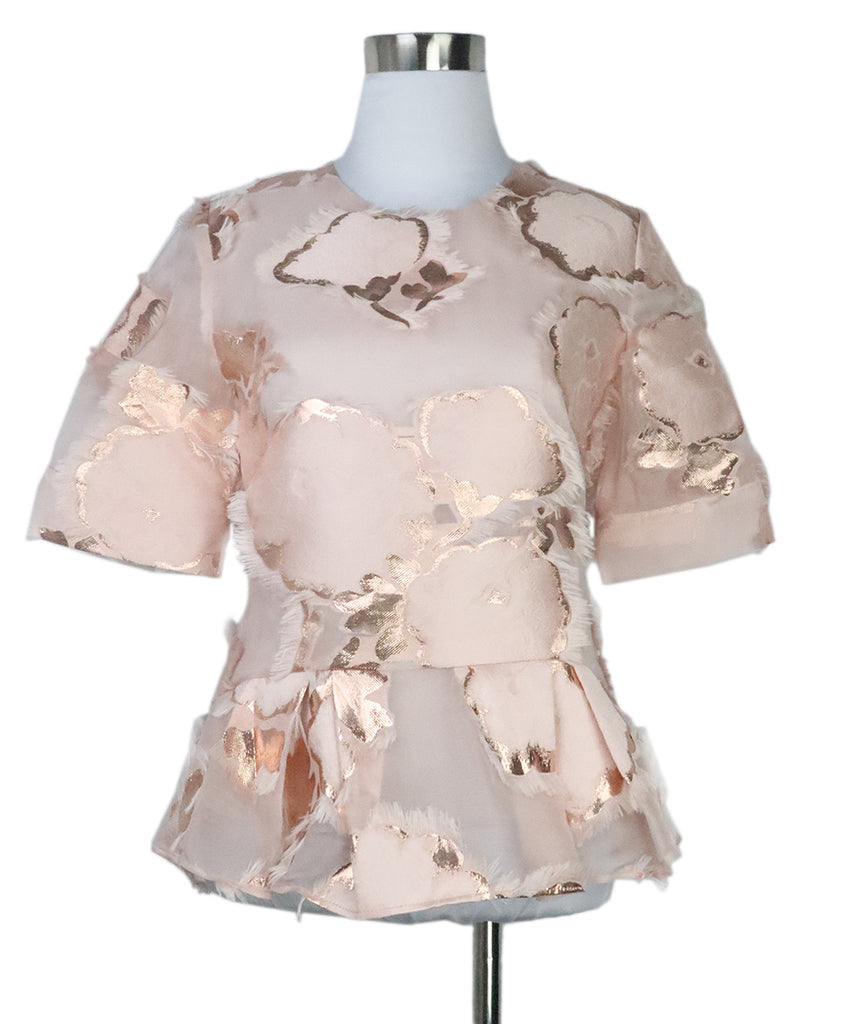 Lela Rose Pink & Rose Gold Blouse 