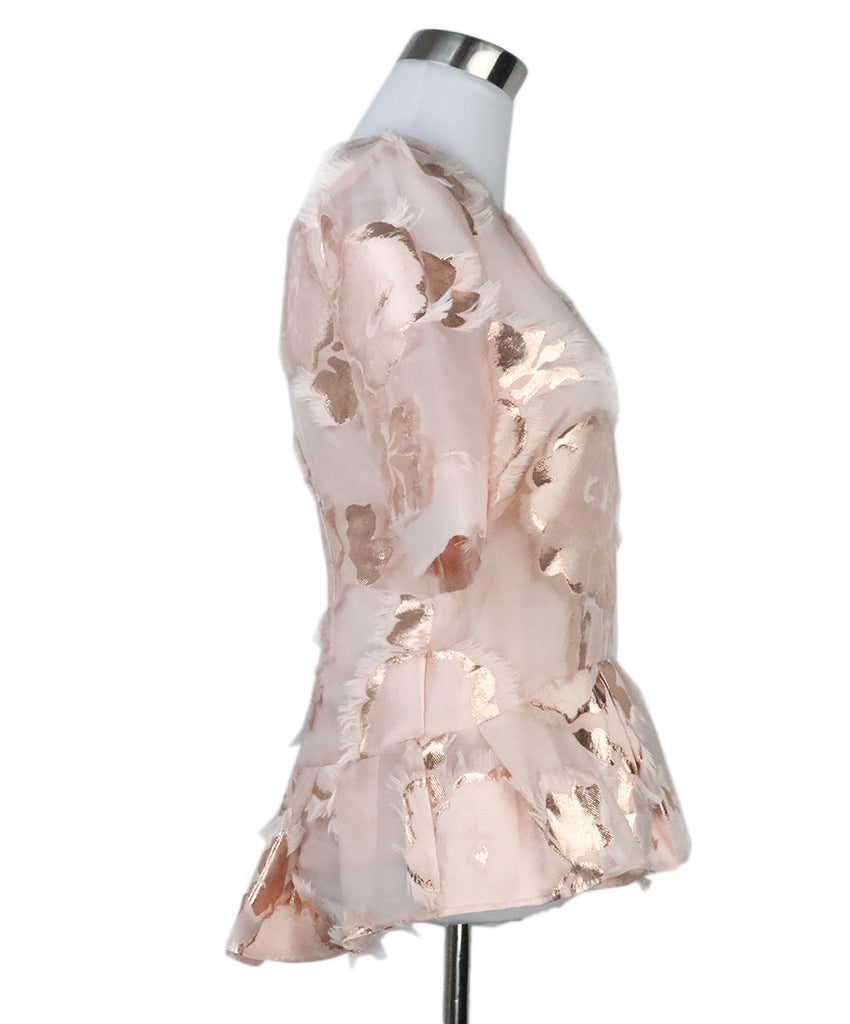 Lela Rose Pink & Rose Gold Blouse 1