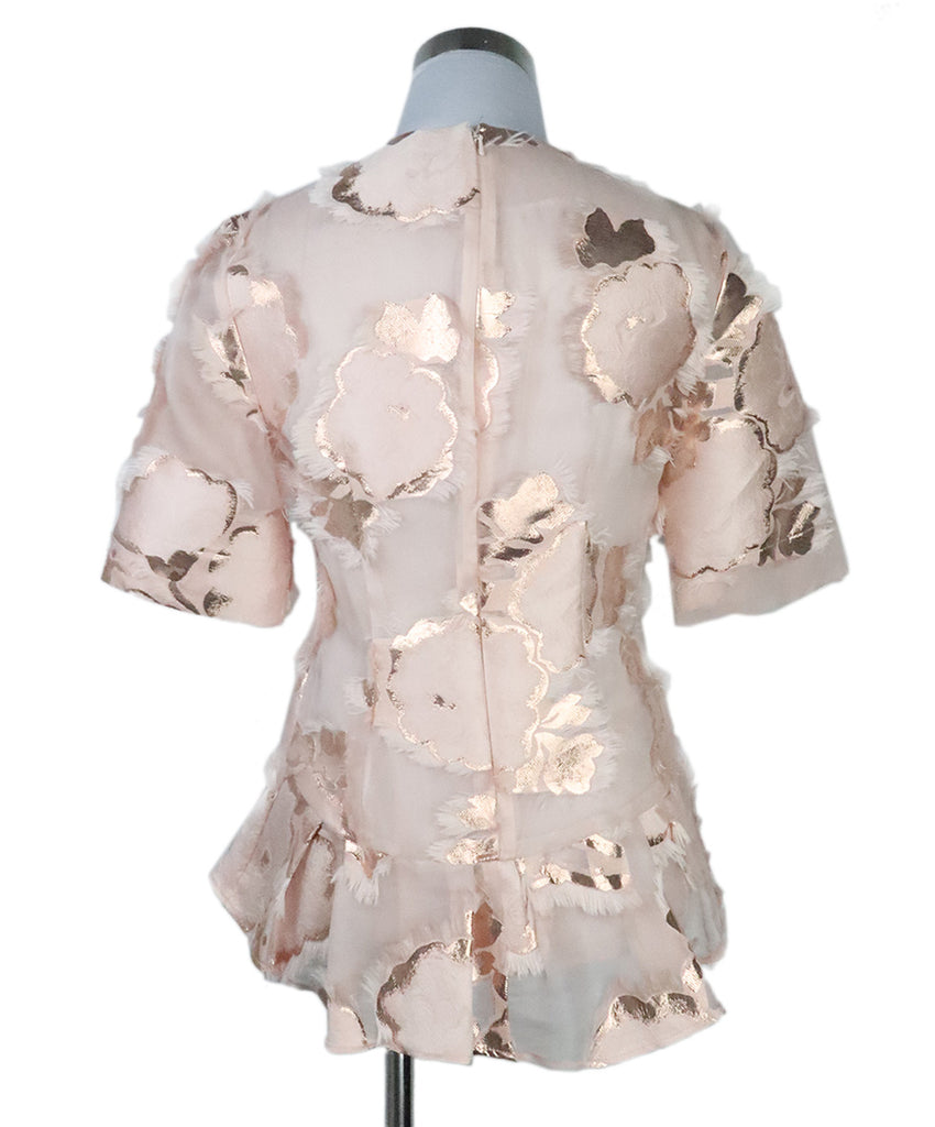 Lela Rose Pink & Rose Gold Blouse 2