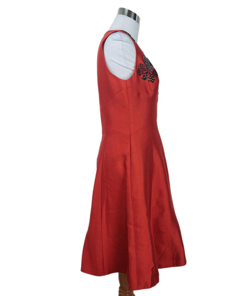 Lela Rose Red Beaded Dress 1