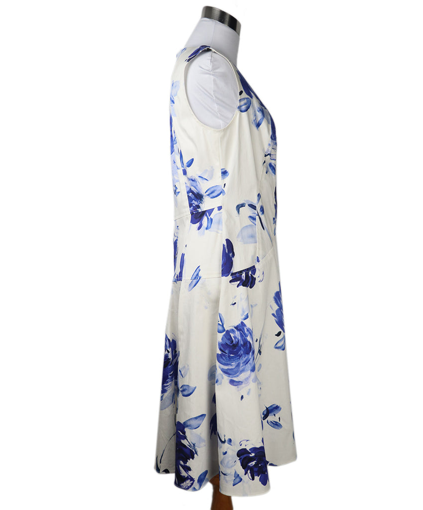 Lela Rose White & Blue Cotton Dress 1