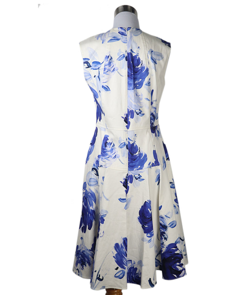 Lela Rose White & Blue Cotton Dress 2