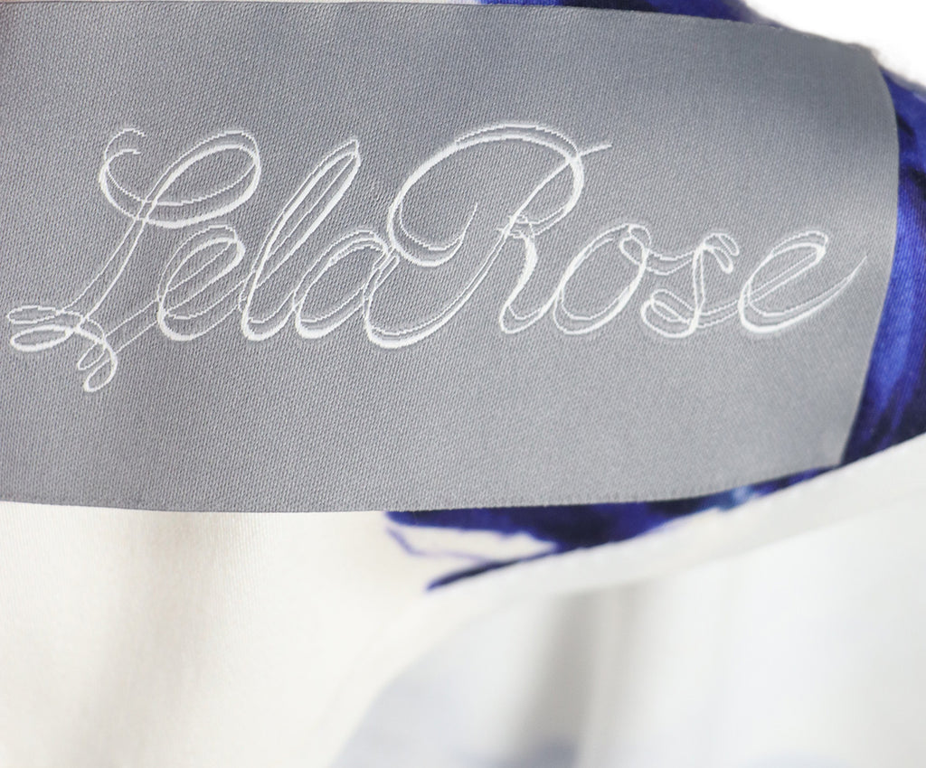 Lela Rose White & Blue Cotton Dress 3