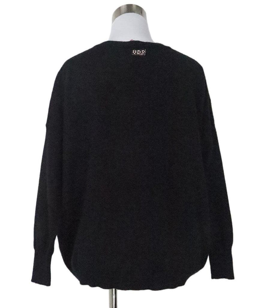 Black Leopard Embroidered Cashmere Sweater 2