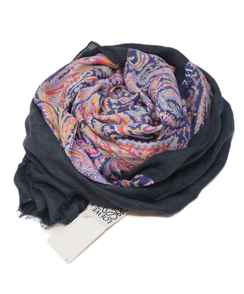 Loewe Black & Purple Print Shawl 