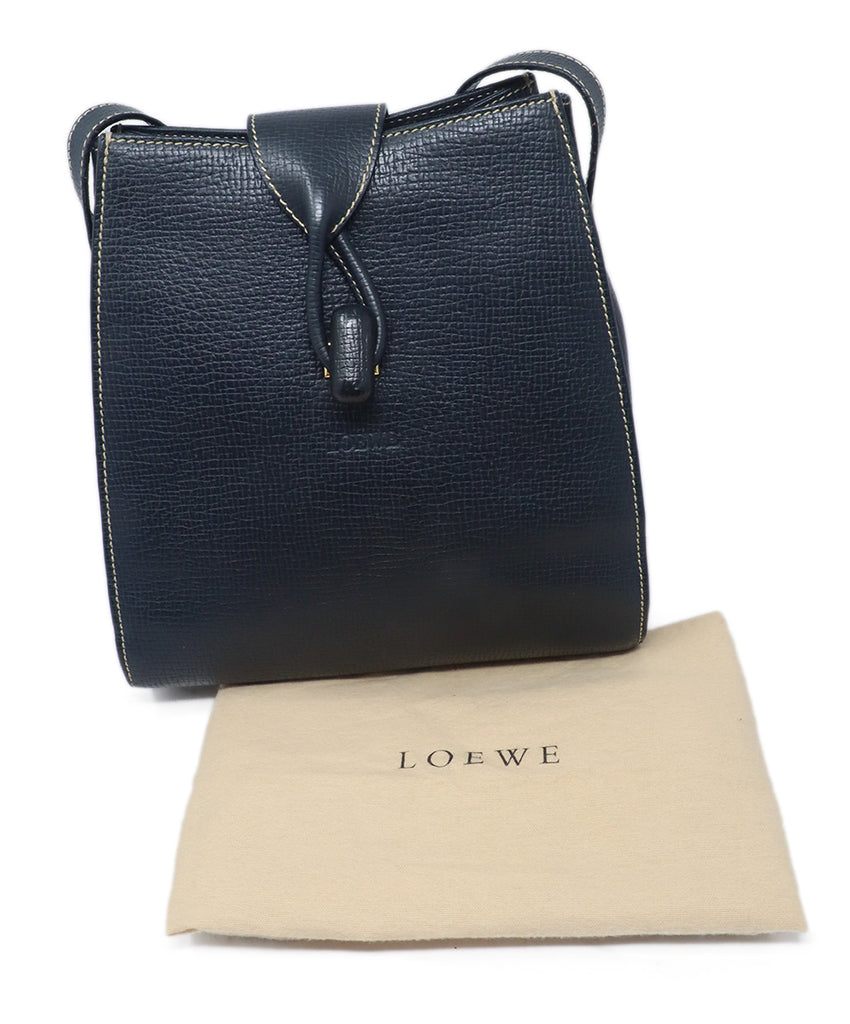 Loewe Navy Leather Shoulder Bag 5