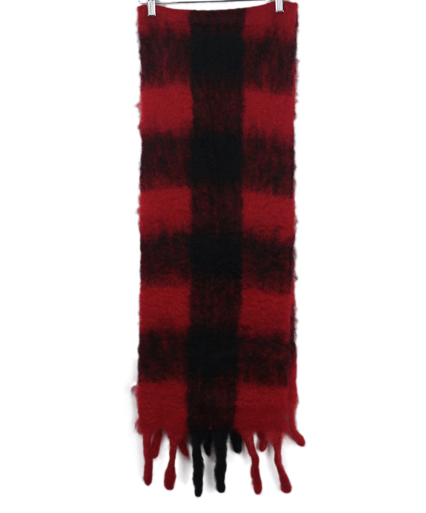 Loewe Red & Black Wool Scarf 