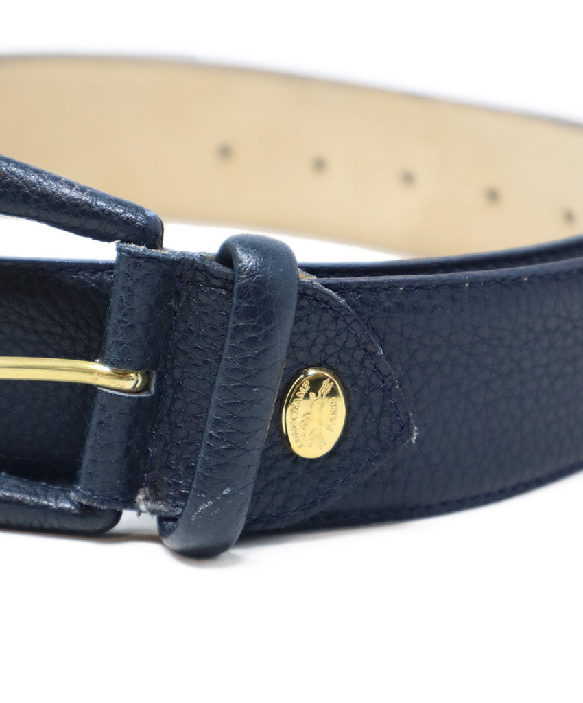 Longchamp Navy Blue Leather Belt 3