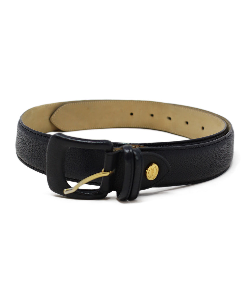 Longchamp Navy Leather Belt 