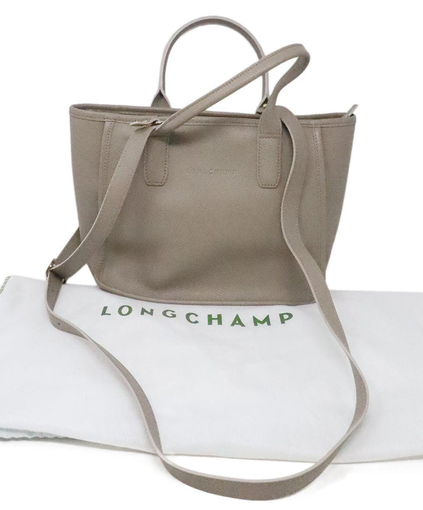 Longchamp Neutral  Leather Handbag 