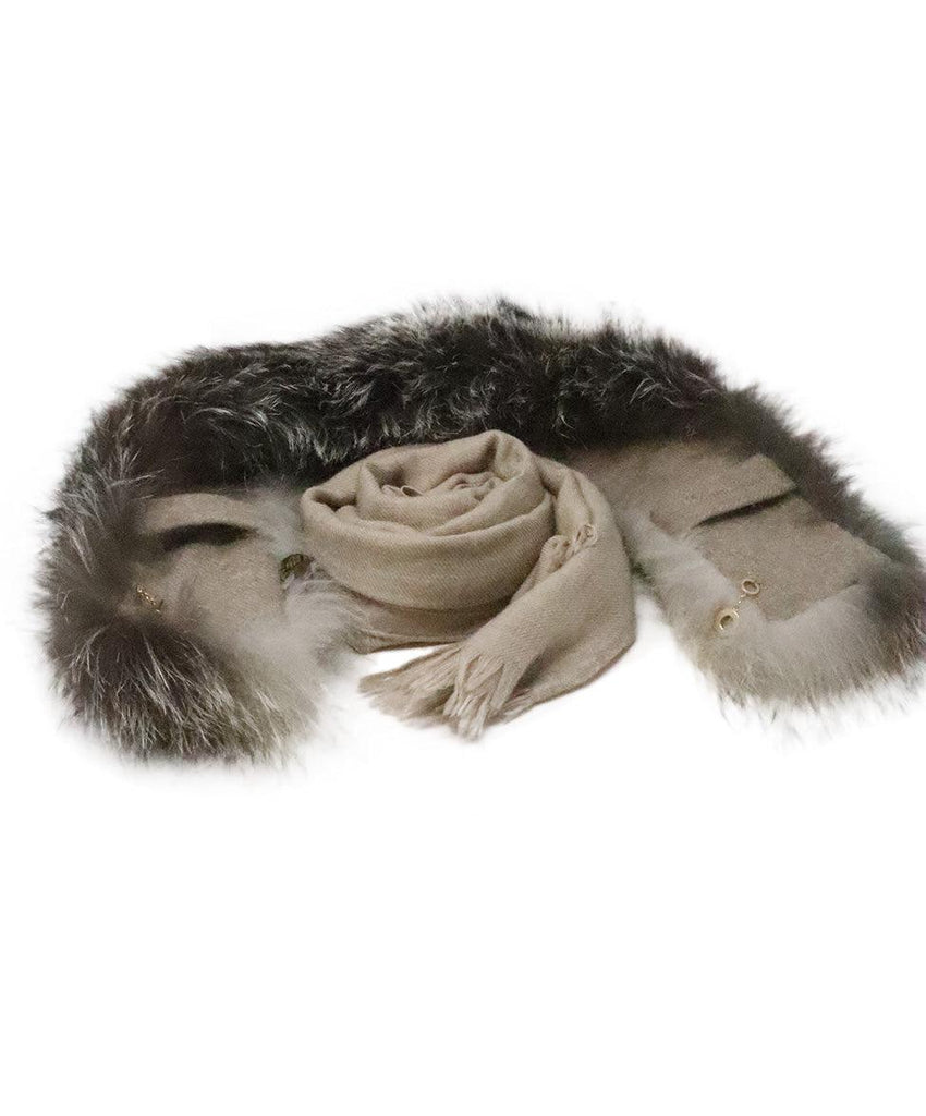 Loro Piana Beige Fox Fur Collar & Scarf Set 3