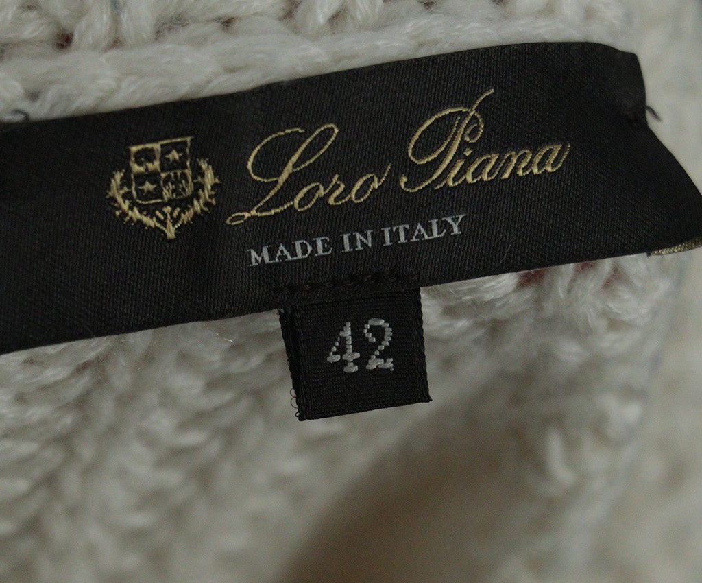 Loro Piana Cream Cashmere Sequin Turtleneck 3