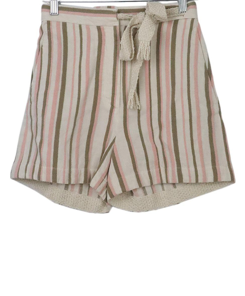 Loro Piana Beige & Pink Striped Shorts sz 2 - Michael's Consignment NYC