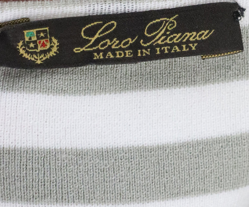 Loro Piana White & Grey Cotton Tank Top 3