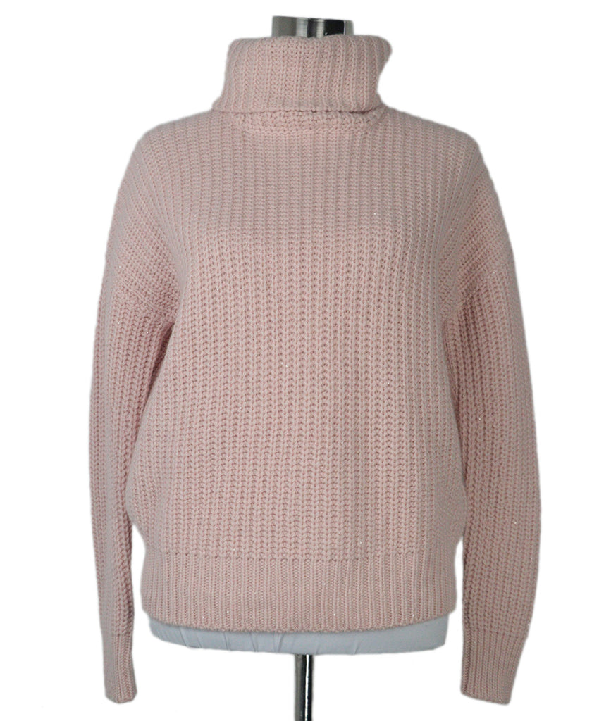 Loro Piana Pink Cashmere Sequin Turtleneck 