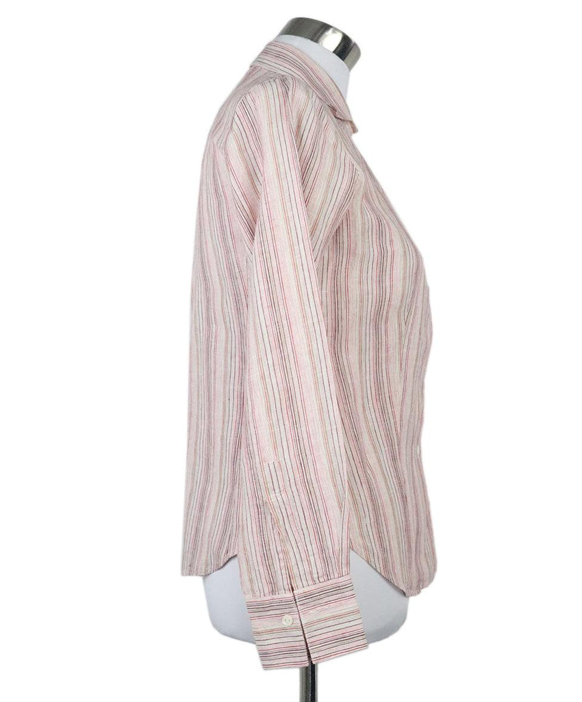 Loro Piana Pink & Red Stripes Linen Shirt 1