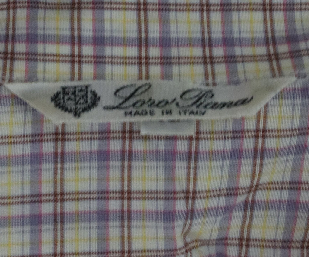 Loro Piana Purple & Yellow Plaid Top 3