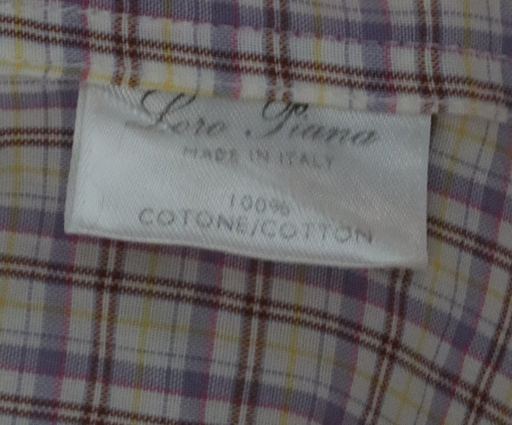 Loro Piana Purple & Yellow Plaid Top 4