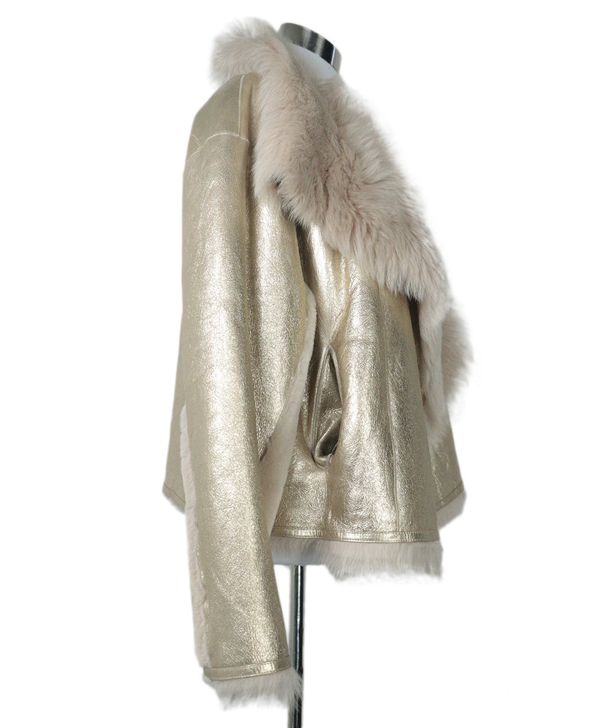 Lou Andrea Gold Shearling Coat 2