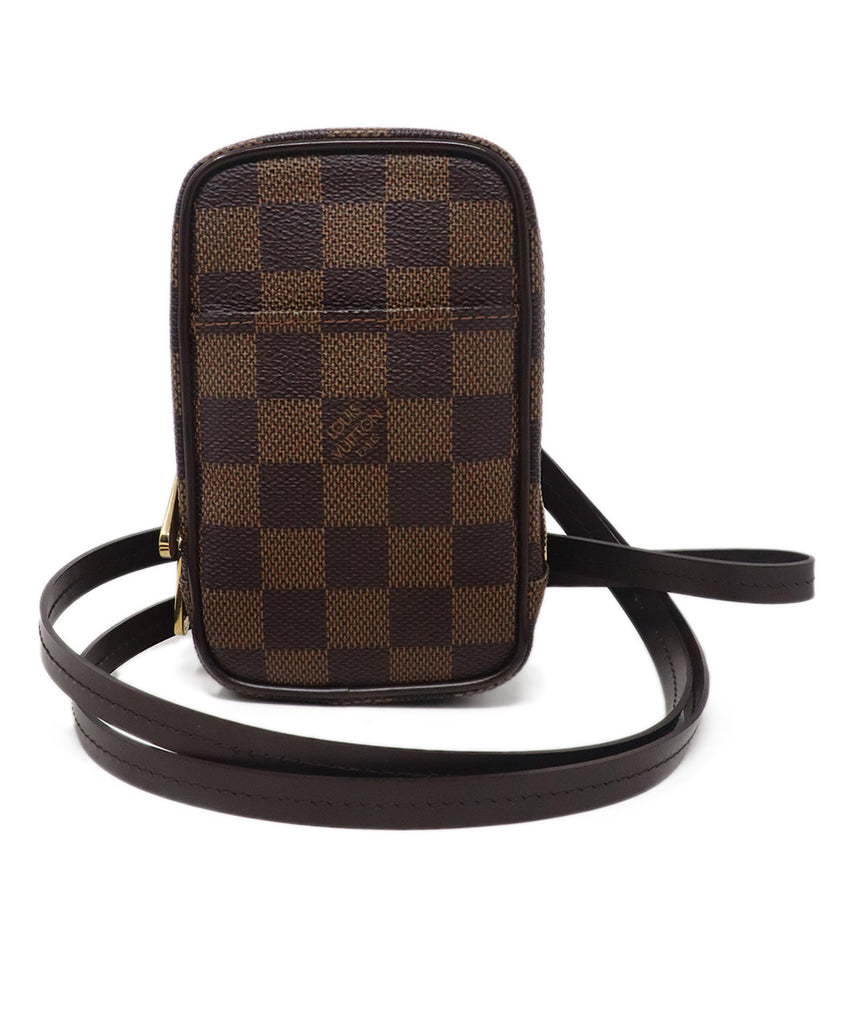 Louis Vuitton Brown Canvas Leather Case Bag 