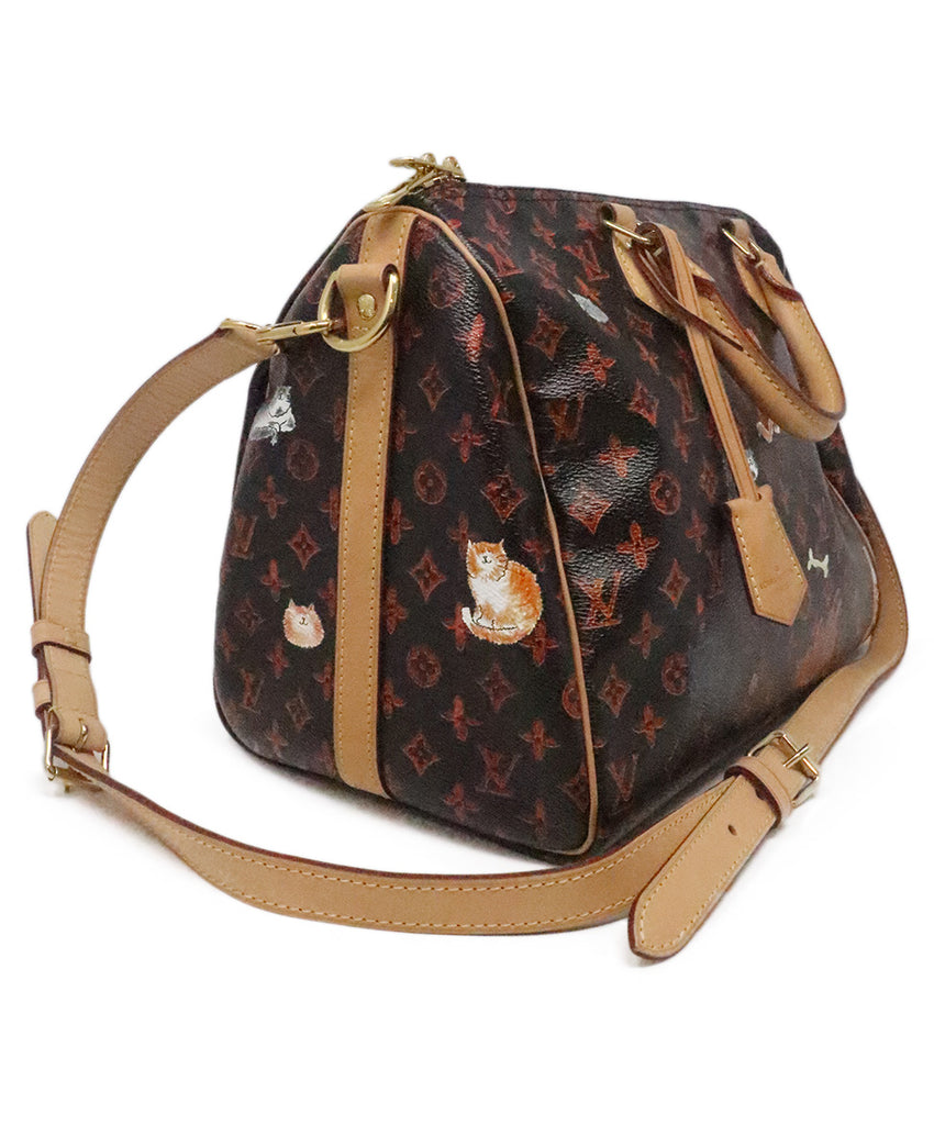 Louis Vuitton Brown & Orange Catogram Speedy Bandouliere Satchel 1