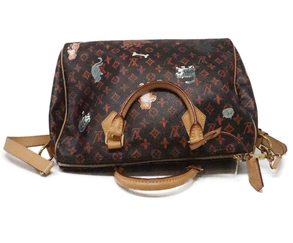 Louis Vuitton Brown & Orange Catogram Speedy Bandouliere Satchel 4