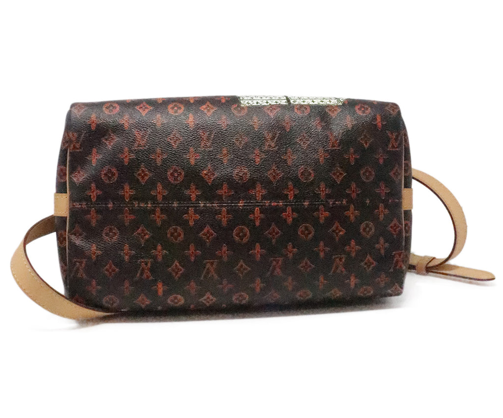 Louis Vuitton Brown & Orange Catogram Speedy Bandouliere Satchel 3