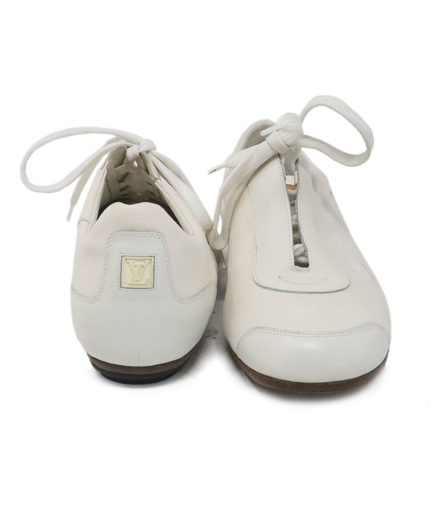 Louis Vuitton Ivory Leather & Canvas Sneakers 2