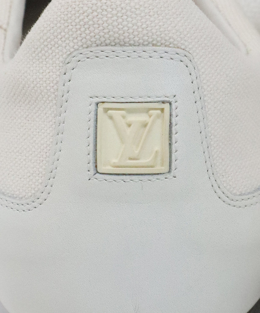 Louis Vuitton Ivory Leather & Canvas Sneakers 6