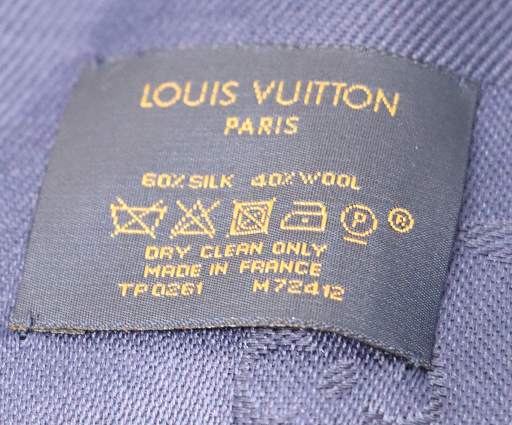 Louis Vuitton Navy Monogram Shawl 5