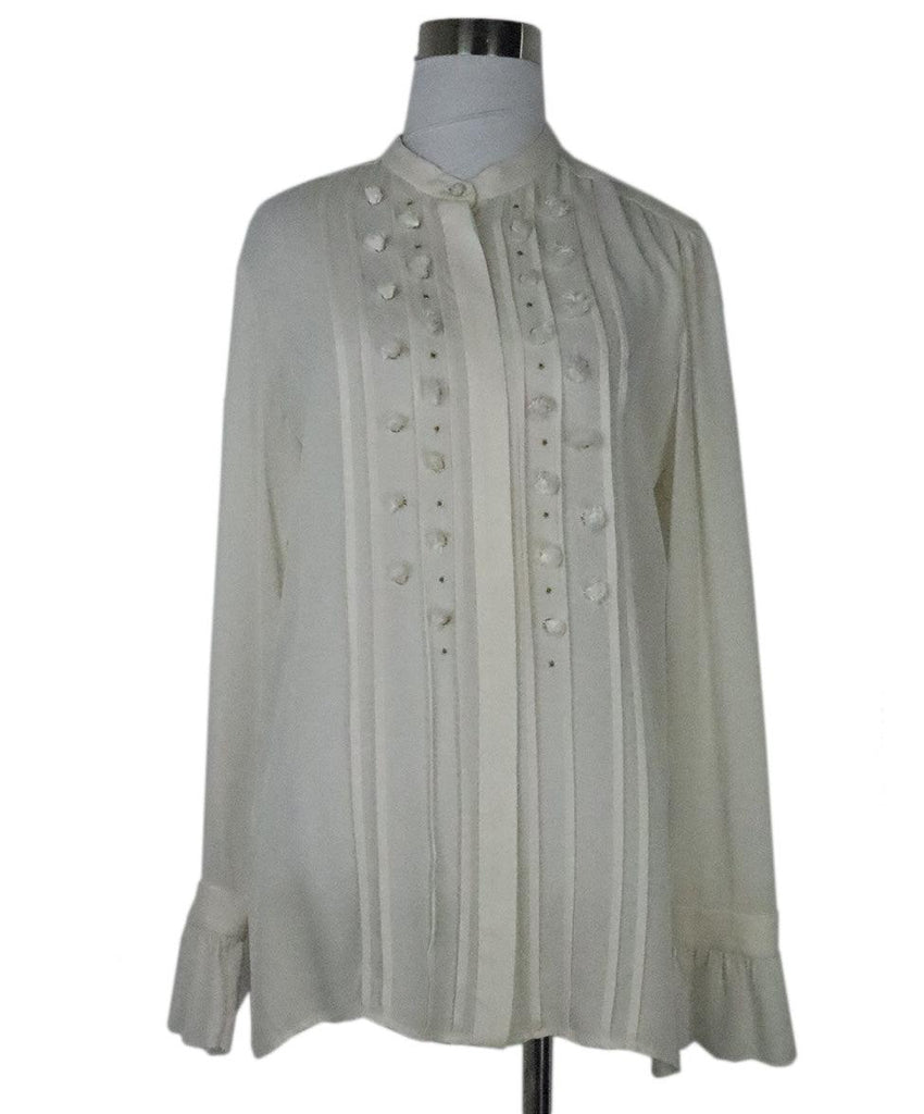 Maiyet Ivory Silk Fringe Blouse 