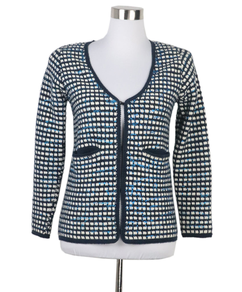 Maje Blue & White Cardigan 