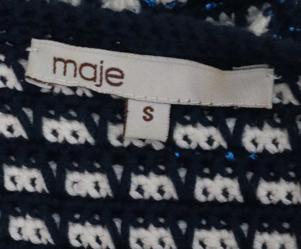 Maje Blue & White Cardigan 3