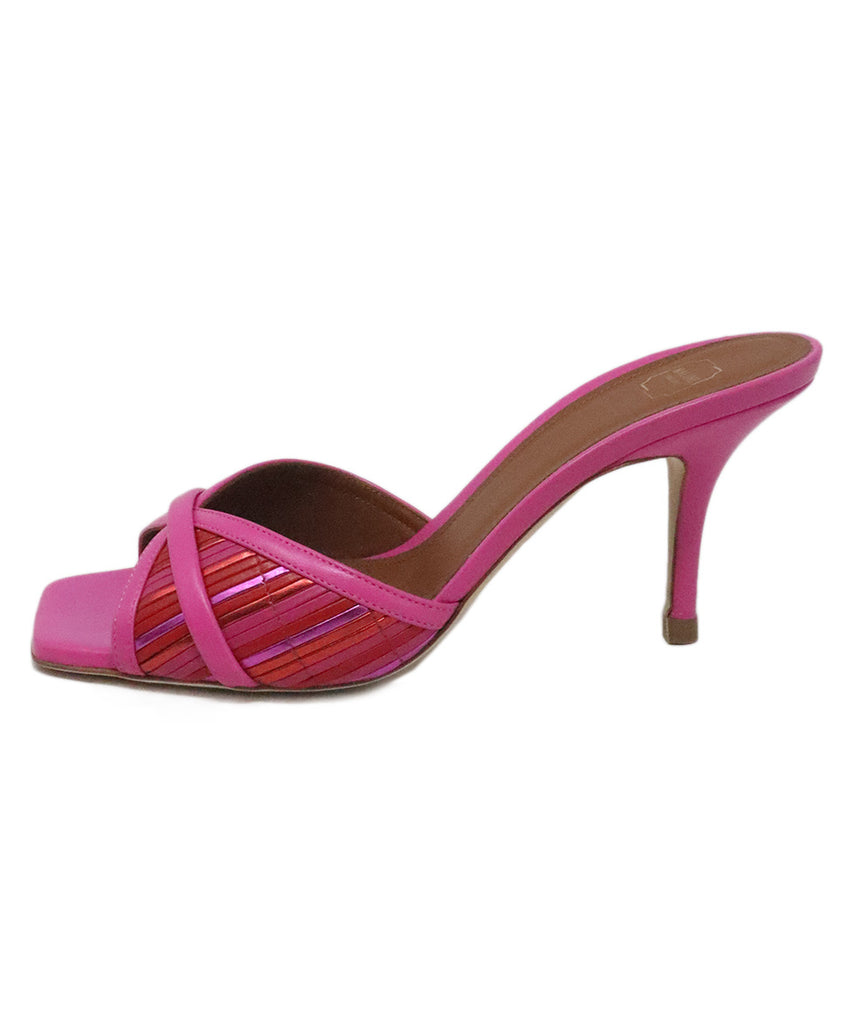 Malone Metallic Pink Leather Heels 1